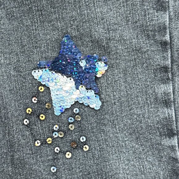 4Th July sequin Cat and Jack Girls Jeans Super Skinny Sz 10 Waist  Adjustable - Picture 3 of 10